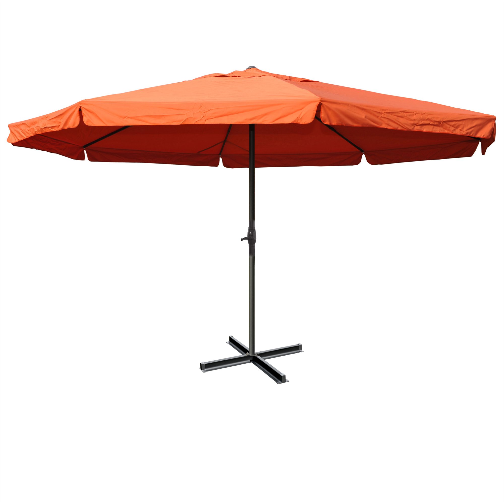 ABCCANOPY Ombrellone Da Giardino A Sbalzo 2,7 M Con Manovella E Base A Croce - Verde - Antivento E Protezione UV