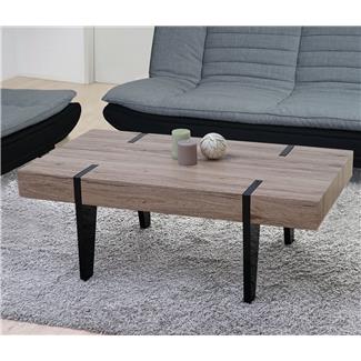 120 x 60 cm con gambe in metallo Tavolino da salotto ovale colore: nero effetto marmo bianco Wohnling Design